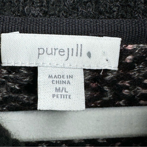 J Jill Pure Jill Cowlneck Knit Sweater Multicolor Petite Oversized M/L NWOT - Picture 4 of 6